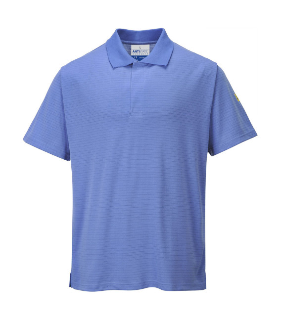 Polo antistatique esd de travail Bleu Hamilton Portwest