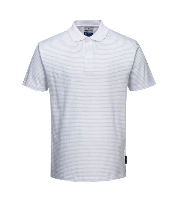 Polo antistatique esd de travail Blanc Portwest