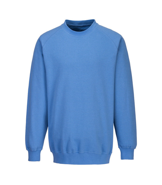 Sweat shirt anti statique esd de travail Bleu Hamilton Portwest