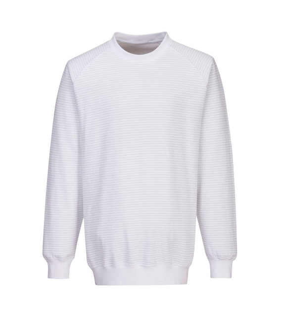 Sweat shirt anti statique esd de travail Blanc Portwest