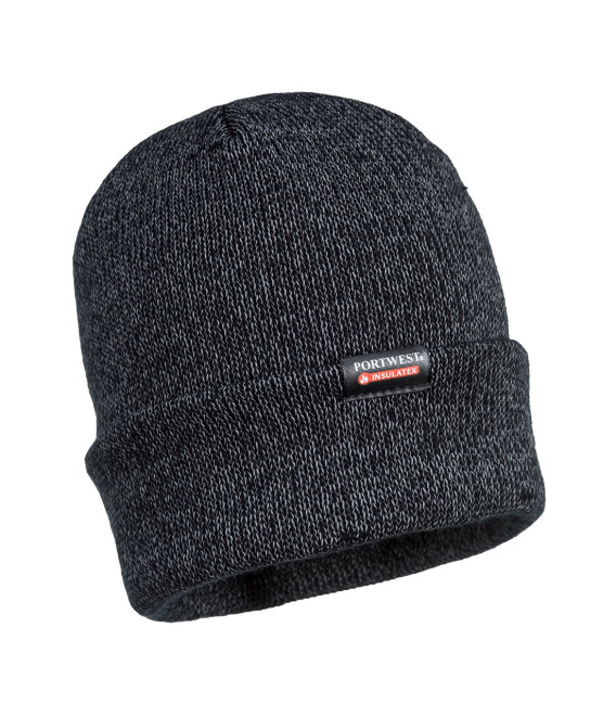 Bonnet tricot réfléchissant, doublé insulatex de travail Noir Portwest