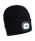 Lampe frontale led rechargeable usb beanie de travail Noir Portwest