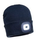 Lampe frontale led rechargeable usb beanie de travail Bleu Portwest