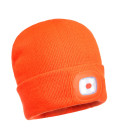 Lampe frontale led rechargeable usb beanie de travail Orange Portwest