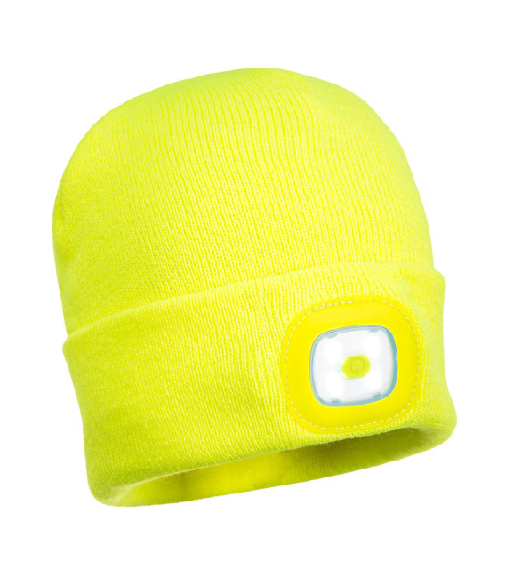 Lampe frontale led rechargeable usb beanie de travail Jaune Portwest
