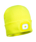 Lampe frontale led rechargeable usb beanie de travail Jaune Portwest