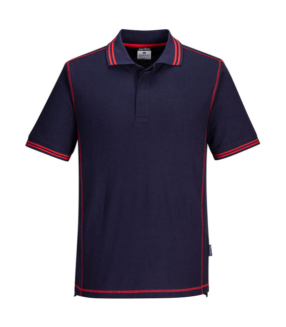 Polo bicolore essentiel de travail Bleu/Rouge Portwest