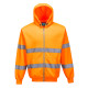 Sweat zip hivis à capuche de travail Orange Portwest