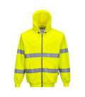 Sweat zip hivis à capuche de travail Jaune Portwest
