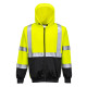 Sweat hi-vis bicolore zippé à capuche de travail Jaune/Noir Portwest