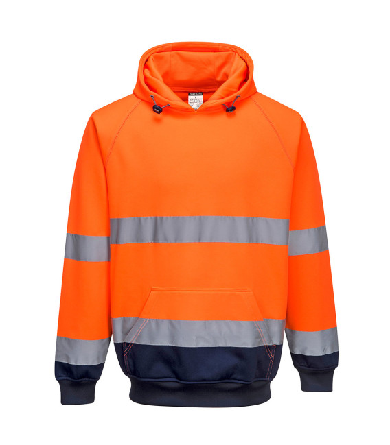 Sweat shirt à capuche bicolore de travail Orange/Bleu Portwest