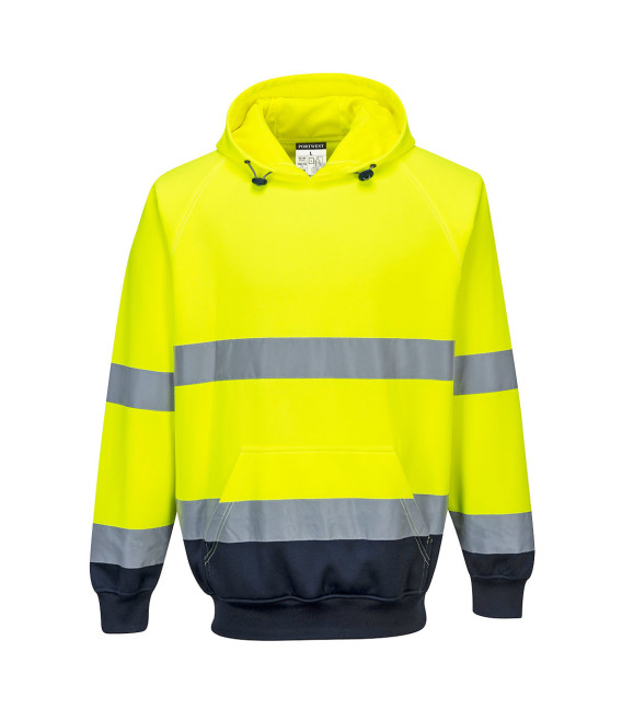 Sweat shirt à capuche bicolore de travail Jaune/Bleu Portwest