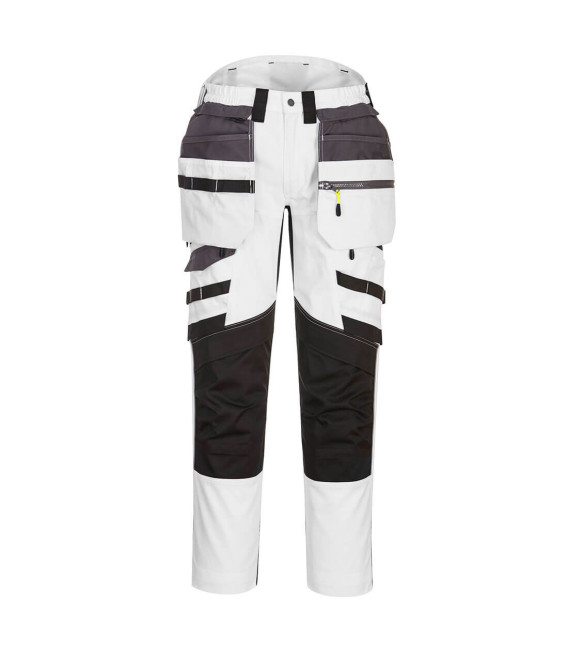 Pantalon dx4 poches flottantes démontables de travail Blanc/Gris Portwest