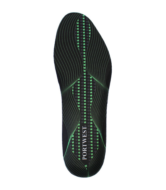 Semelles gel avec voûte plantaire de travail Noir/Vert Portwest