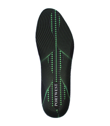Semelles gel avec voûte plantaire de travail Noir/Vert Portwest