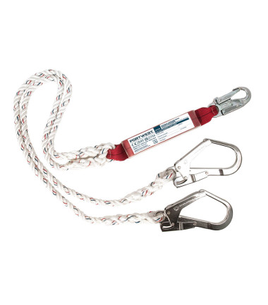 Longe en y avec absorbeur d'énergie de travail Blanc Portwest