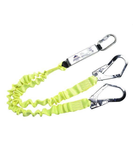 Longe élastique double avec absorbeur d'énergie de travail Jaune Portwest