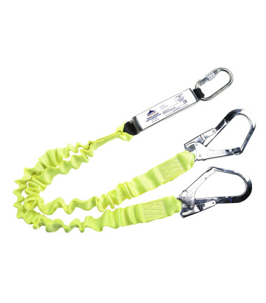 Longe élastique double avec absorbeur d'énergie de travail Jaune Portwest