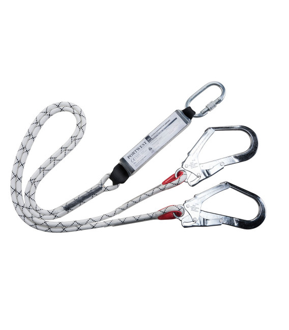 Lanière double avec absorbeur de choc de travail Blanc Portwest