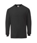 T-shirt manches longues flamme résistant et antistatique de travail Noir Portwest
