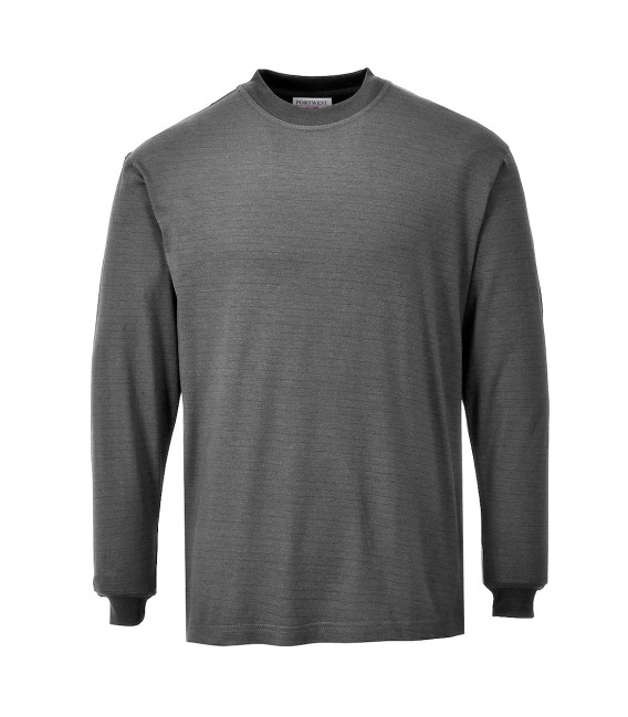 T-shirt manches longues flamme résistant et antistatique de travail Gris Portwest