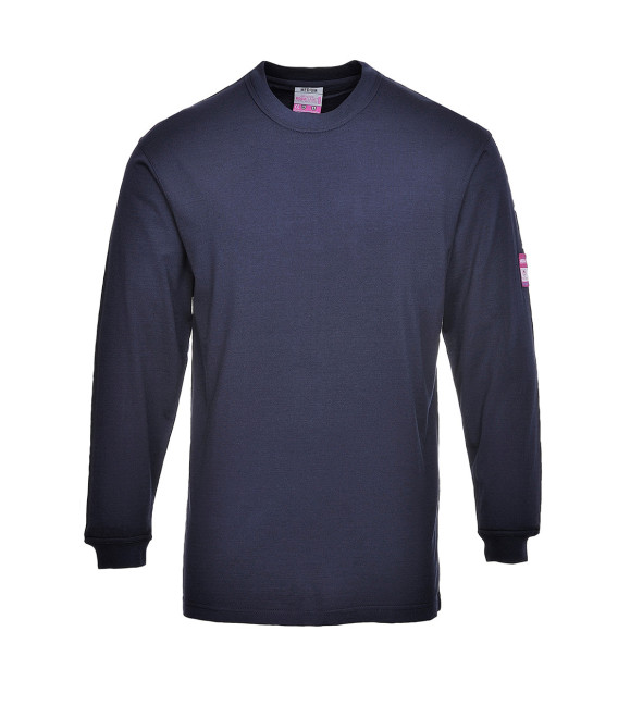 T-shirt manches longues flamme résistant et antistatique de travail Bleu Portwest