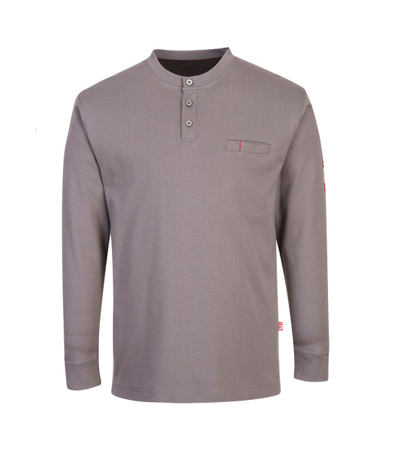 Pull Fr henley antistatique de travail Gris Portwest