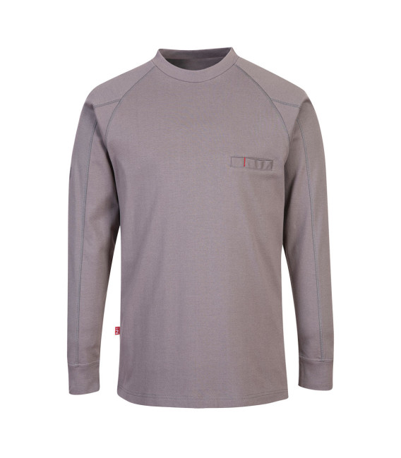 Sweat col rond antistatique fr de travail Gris Portwest