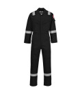 Combinaison flamme résistant et antistatique 350g de travail Noir Portwest
