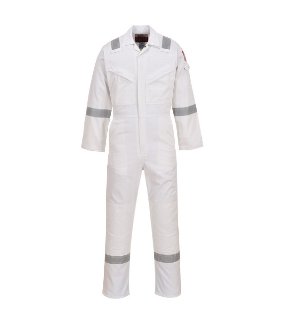 Combinaison flamme résistant et antistatique 350g de travail Blanc Portwest