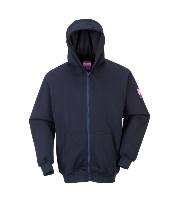 Sweatshirt fr zippe a capuche de travail Bleu Portwest
