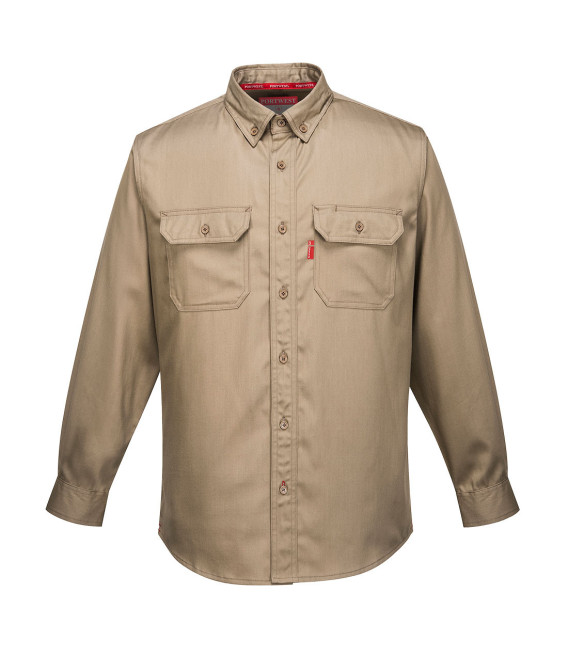 Chemise bizflame 88/12 de travail Kaki Portwest