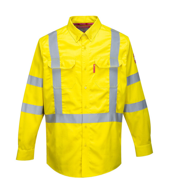 Chemise haute visibilité bizflame 88/12 fr de travail Jaune Portwest