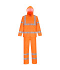 Ensemble de pluie enroulable haute visibilité de travail Orange Portwest