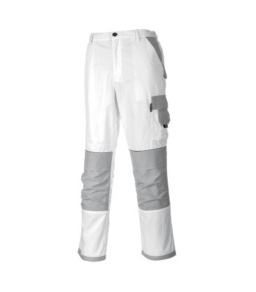 Pantalon peintre pro de travail Blanc Portwest