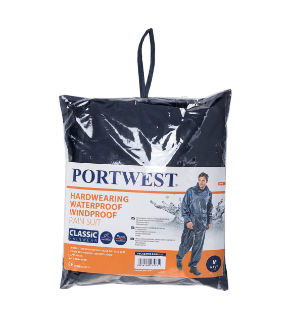 Ensemble de pluie (veste pantalon) de travail Bleu Portwest