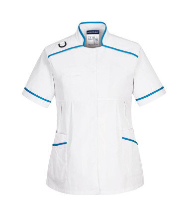 Tunique de maternité médicale de travail Blanc/Bleu aqua Portwest