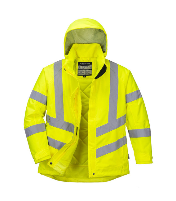 Parka d'hiver haute visibilité pour femme de travail Jaune Portwest