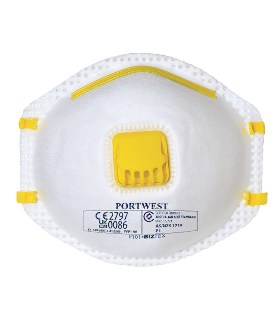 Masque poussières à valve ffp1 de travail Blanc Portwest