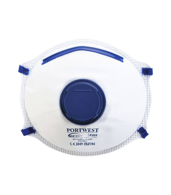 Masque ffp2 à valve - dolomite de travail Blanc Portwest