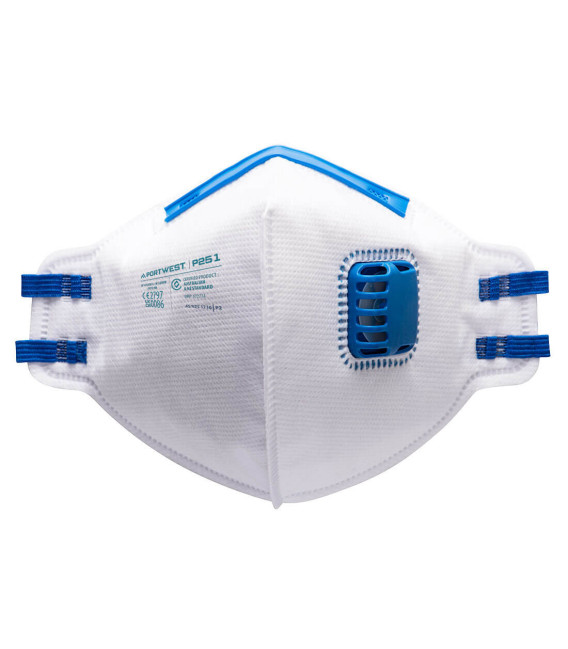 Masque pliable ffp2 avec valve de travail Blanc Portwest