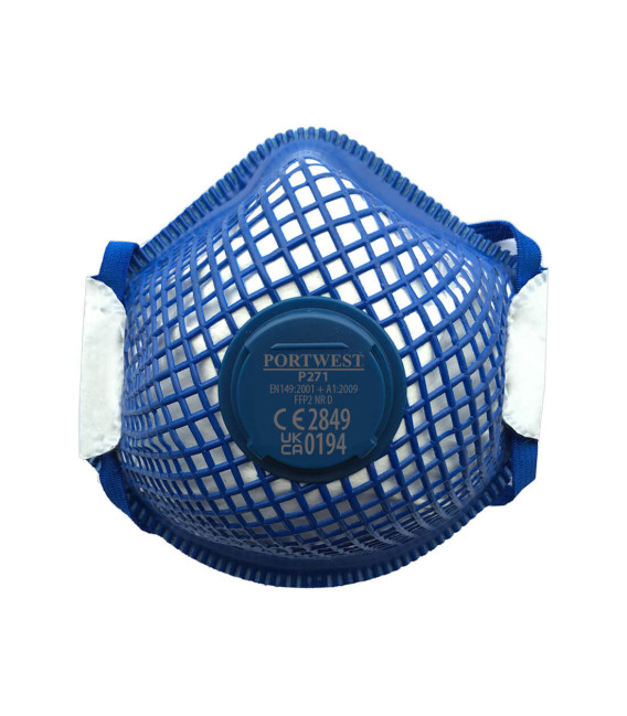 Ergonet ffp2 masque respiratoire à valve de travail Blanc Portwest