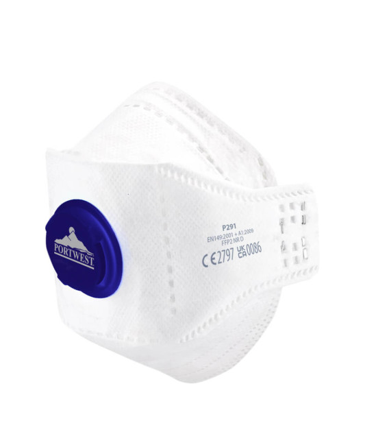 Respirateur pliable à plat eagle ffp2 à valve dolomite de travail Blanc Portwest