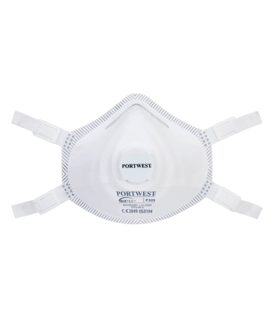 Masque respiratoire ffp3 haut de gamme de travail Blanc Portwest