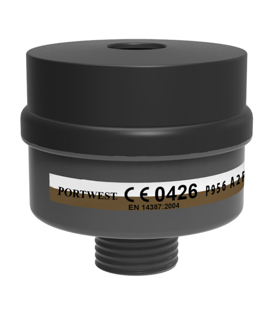 Filtre combiné a2p3 à fixation universelle de travail Noir Portwest