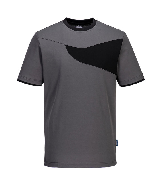 T-shirt pw2 m/c de travail Gris Zoom/Noir Portwest