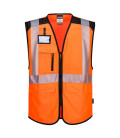Gilet multipoches haute-visibilité pw3 de travail Orange/Noir Portwest