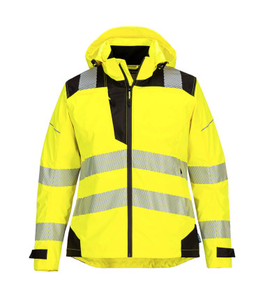 Veste de pluie haute visibilité pw3 pour femme de travail Jaune/Noir Portwest