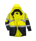 Parka bicolore respirant hi-vis de travail Jaune/Bleu Portwest