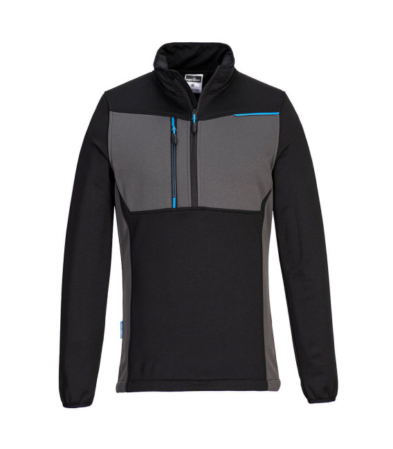 Wx3 half zip tech fleece de travail Noir Portwest
